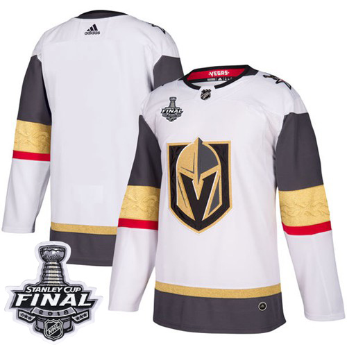 Adidas Golden Knights Blank White Road Authentic 2018 Stanley Cup Final Stitched NHL Jersey